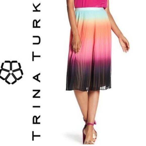 Trina Turk rainbow shine pleated skirt - size 0. New with tags. - Picture 8 of 10